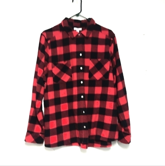 Craft & Barrow shirt black & red buff check long sleeves button down Size: XXL - Picture 2 of 6